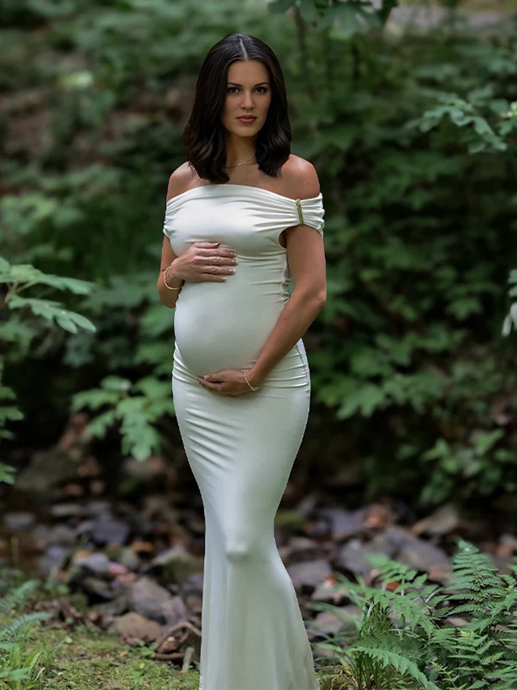 Photography Club - Maternity Dresses Photoshoot White Off Shoulder