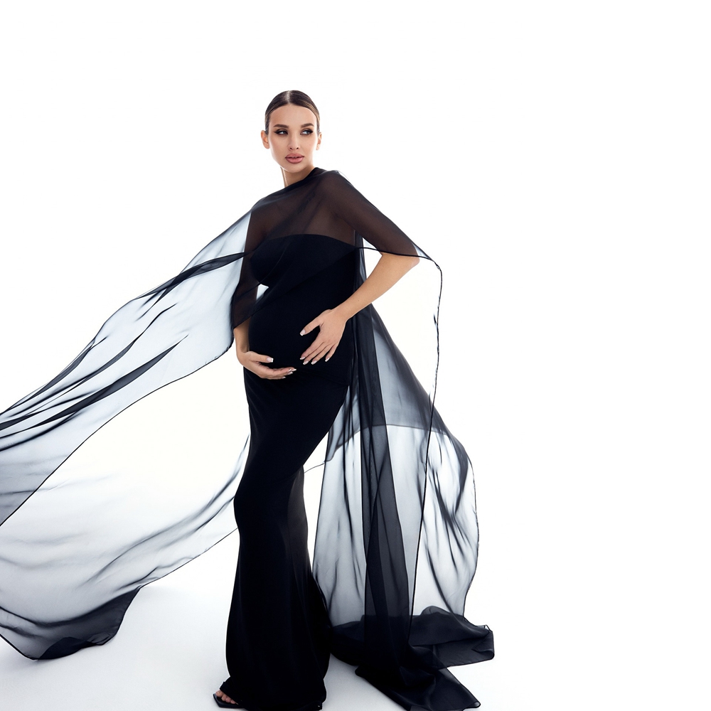 Photography Club - Maternity Photography Props Chiffon Cape White