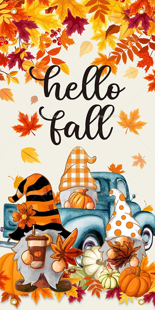Pumpkin Maple Leaf Door Banner - Photography Architecture recension och pris